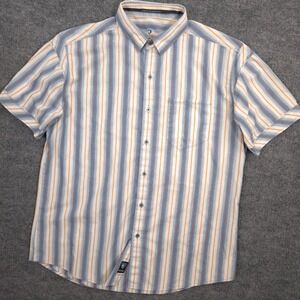 Kuhl Shirt Mens L Blue Multi Striped Southwestern Short Sleeve Outdoor Casual